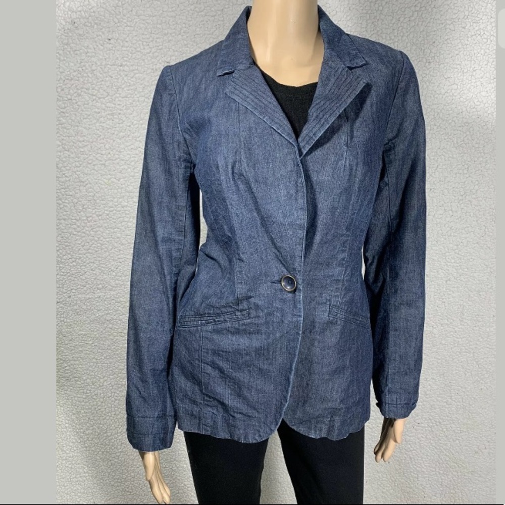 Trina Turk Women's Denim Jean Blazer Jacket